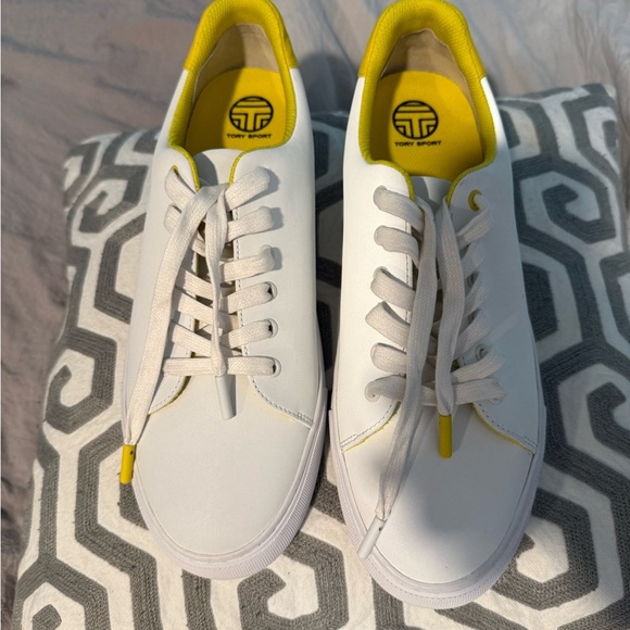 Tory Sport White and Yellow Casual Sneakers - Picture 2 of 5